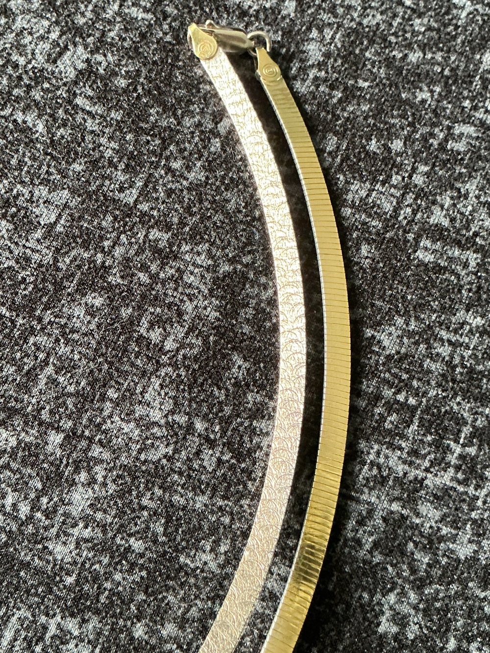 BEL ORO 925 Italy Reversible Silver Gold Omega Necklace